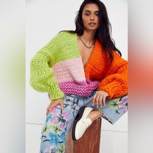 Hope Macaulay Multicolor Chunky Knit Cardigan